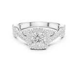 Round Lab Grown Diamond Halo Engagement Ring