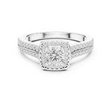 Round Lab Grown Diamond Halo Engagement Ring