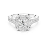 Round Lab Grown Diamond Halo Engagement Ring