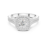 Round Lab Grown Diamond Halo Engagement Ring