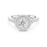 Round Lab Grown Diamond Halo Engagement Ring