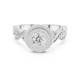 Round Lab Grown Diamond Halo Engagement Ring
