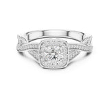 Round Lab Grown Diamond Halo Engagement Ring