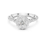 Round Lab Grown Diamond Halo Engagement Ring