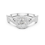 Round Lab Grown Diamond Halo Engagement Ring