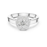 Round Lab Grown Diamond Halo Engagement Ring