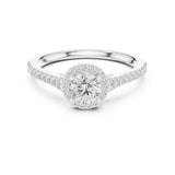 Round Lab Grown Diamond Halo Engagement Ring