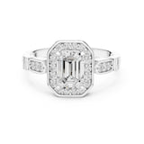 Emerald Lab Grown Diamond Halo Engagement Ring