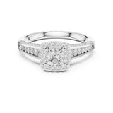 Cushion Lab Grown Diamond Halo Engagement Ring