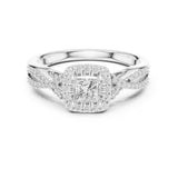Princess Lab Grown Diamond Halo Engagement Ring