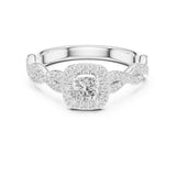 Cushion Lab Grown Diamond Halo Engagement Ring