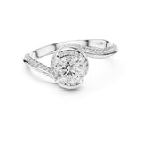 Round Lab Grown Diamond Twisted Engagement Ring
