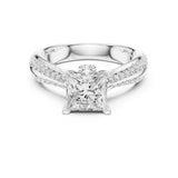 Princess Lab Grown Diamond Cathedral Engagement Ring