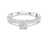 Round Lab Grown Diamond Pave Engagement Ring