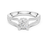 Round Lab Grown Diamond Split-Shank Engagement Ring