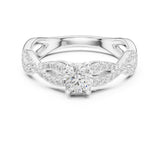Round Lab Grown Diamond Twisted Engagement Ring