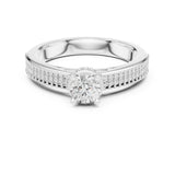 Round Lab Grown Diamond Hidden-Halo Engagement Ring
