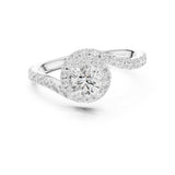 Round Lab Grown Diamond Twisted Engagement Ring