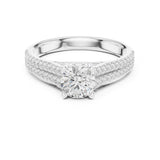 Round Lab Grown Diamond Split-Shank Engagement Ring