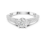 Round Lab Grown Diamond Three-Stone Engagement Ring