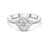 Round Lab Grown Diamond Halo Engagement Ring