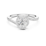 Round Lab Grown Diamond Halo Engagement Ring
