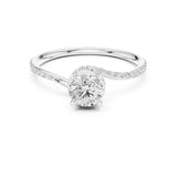 Round Lab Grown Diamond Hidden-Halo Engagement Ring