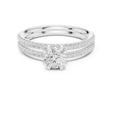 Round Lab Grown Diamond Hidden-Halo Engagement Ring