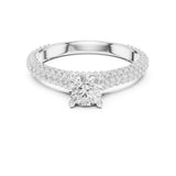 Round Lab Grown Diamond Pave Engagement Ring