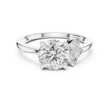 Round Lab Grown Diamond Three-Stone Engagement Ring