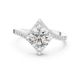 Round Lab Grown Diamond Hidden-Halo Engagement Ring