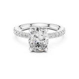 Oval Lab Grown Diamond Hidden-Halo Engagement Ring
