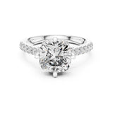 Cushion Lab Grown Diamond Hidden-Halo Engagement Ring