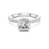 Cushion Lab Grown Diamond Hidden-Halo Engagement Ring