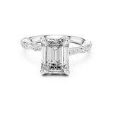 Emerald Lab Grown Diamond Pave Engagement Ring