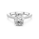 Oval Lab Grown Diamond Hidden-Halo Engagement Ring