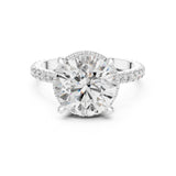 Round Lab Grown Diamond Hidden-Halo Engagement Ring