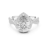 Pear Lab Grown Diamond Halo Engagement Ring