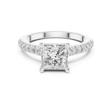 Princess Lab Grown Diamond Hidden-Halo Engagement Ring