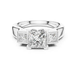Princess Lab Grown Diamond Three-Stone Engagement Ring