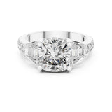 Cushion Lab Grown Diamond Three-Stone Engagement Ring