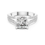 Cushion Lab Grown Diamond Split-Shank Engagement Ring