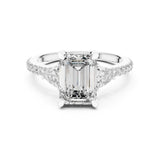 Emerald Lab Grown Diamond Three-Stone Engagement Ring