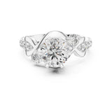 Round Lab Grown Diamond Twisted Engagement Ring