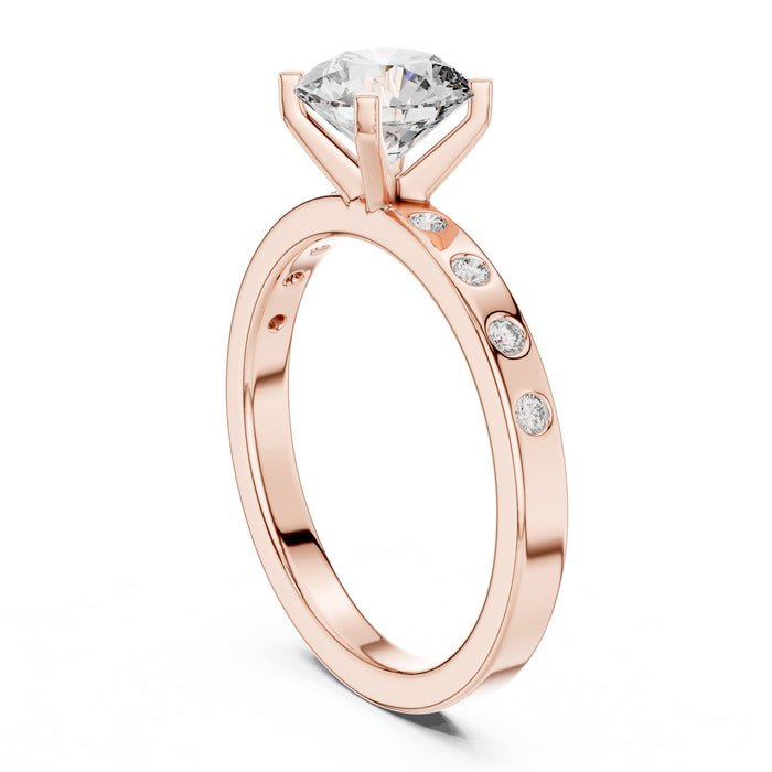 Round Lab Grown Diamond Cathedral Engagement Ring yellow gold video
