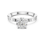 Round Lab Grown Diamond Cathedral Engagement Ring