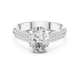 Oval Lab Grown Diamond Cathedral Engagement Ring