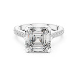Emerald Lab Grown Diamond Hidden-Halo Engagement Ring