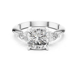 Cushion Lab Grown Diamond Three-Stone Engagement Ring