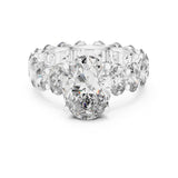 Oval Lab Grown Diamond Side-Stone Engagement Ring